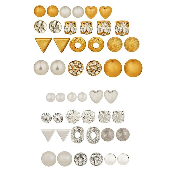 Women Girls Western Stylish Latest Fancy Earrings Set 24 Pair Of Earrings - Picture 2 of 7